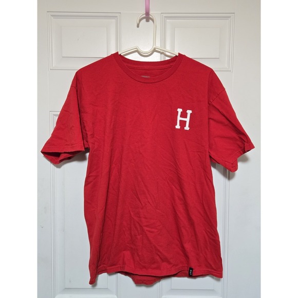 Huf X Thrasher Worldwide Shirt Mens Size Large Red Skate - Picture 1 of 3